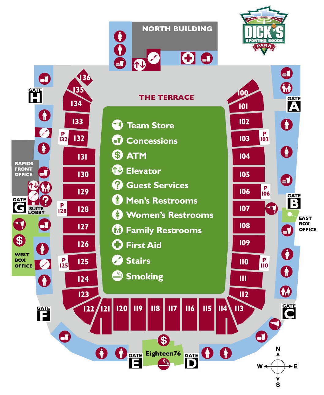 Stadium Map DICK S Sporting Goods Park